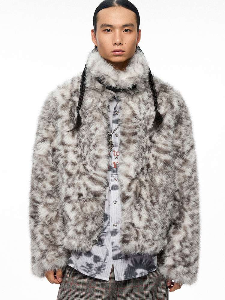 PHYS | Retro Fluffy Soft Warm Leopard Plush Jacket【i0000000038】