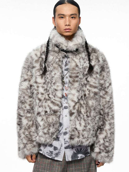 PHYS | Retro Fluffy Soft Warm Leopard Plush Jacket【i0000000038】