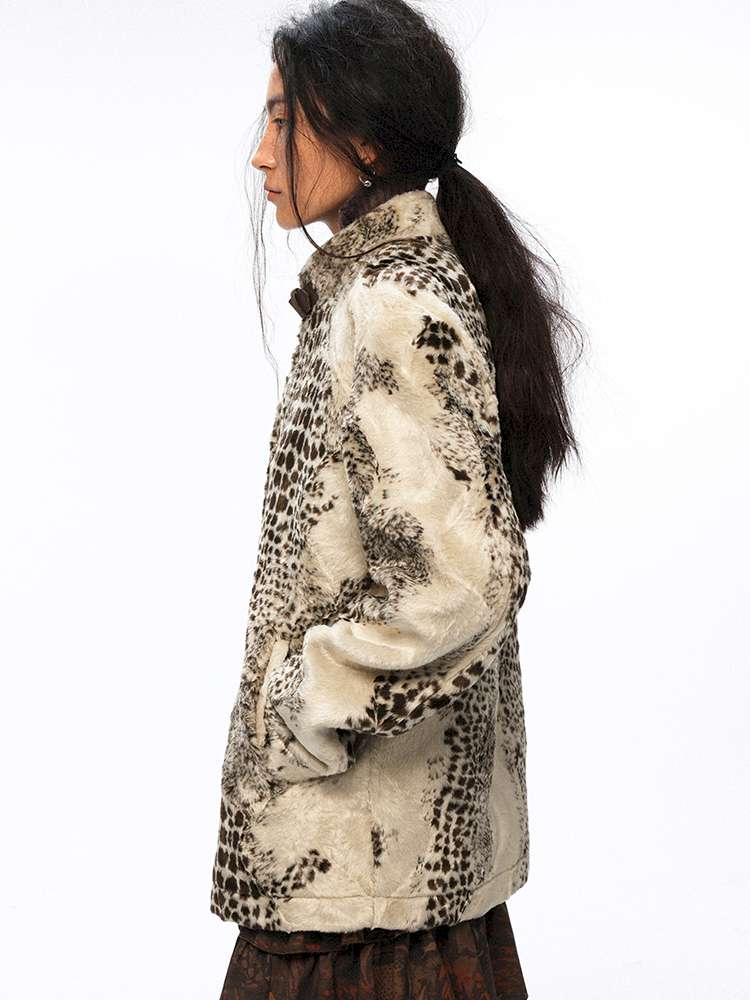 PHYS | Twilight Chant Animal Print Fur Buckle Jacket【i0000000043】