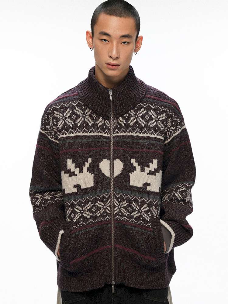 PHYS | Heater Weaving Australian Wool Rabbit Cardigan Sweater【i0000000042】