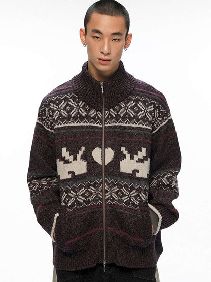 PHYS | Heater Weaving Australian Wool Rabbit Cardigan Sweater【i0000000042】