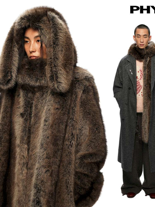 PHYS | Retro Detachable Plush Hooded Scarf【i0000000037】