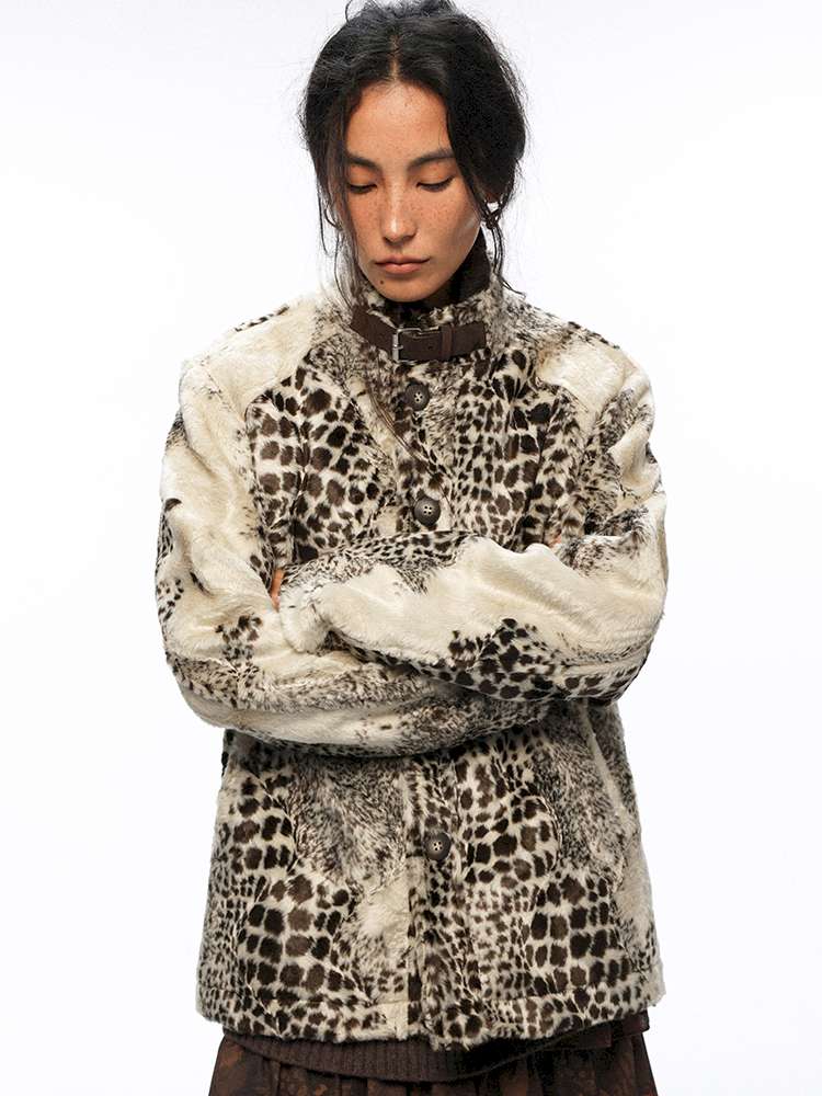 PHYS | Twilight Chant Animal Print Fur Buckle Jacket【i0000000043】