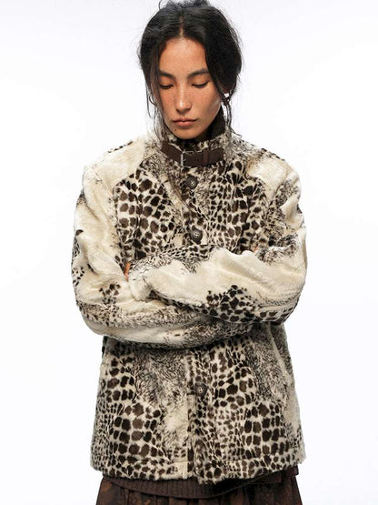 PHYS | Twilight Chant Animal Print Fur Buckle Jacket【i0000000043】