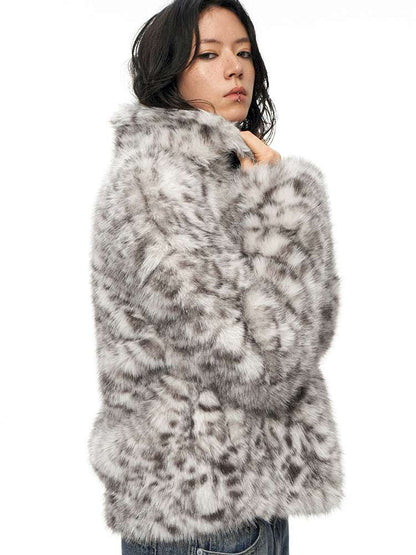 PHYS | Retro Fluffy Soft Warm Leopard Plush Jacket【i0000000038】