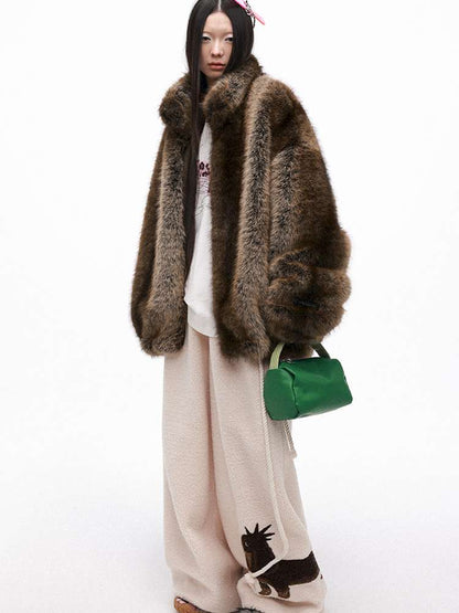 PHYS | Warm Fireplace Imitation Mink Fur Short Plush Jacket【i0000000036】