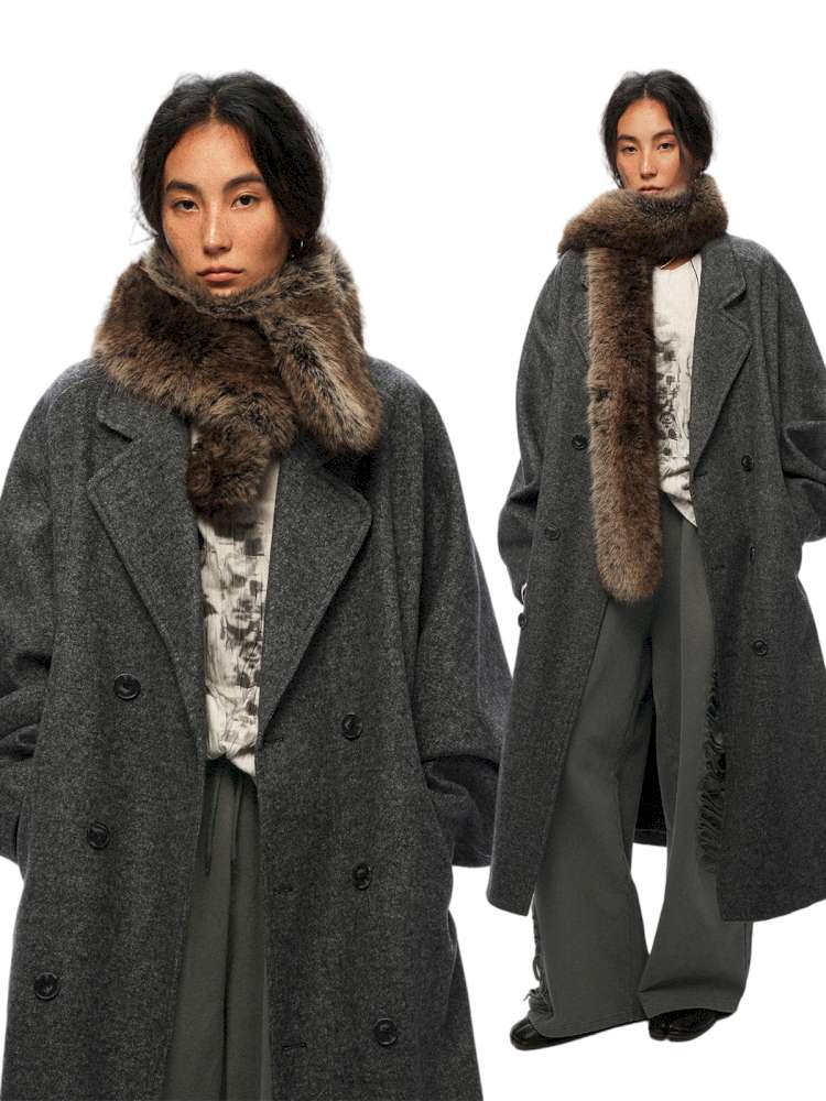 PHYS | Retro Detachable Plush Hooded Scarf【i0000000037】