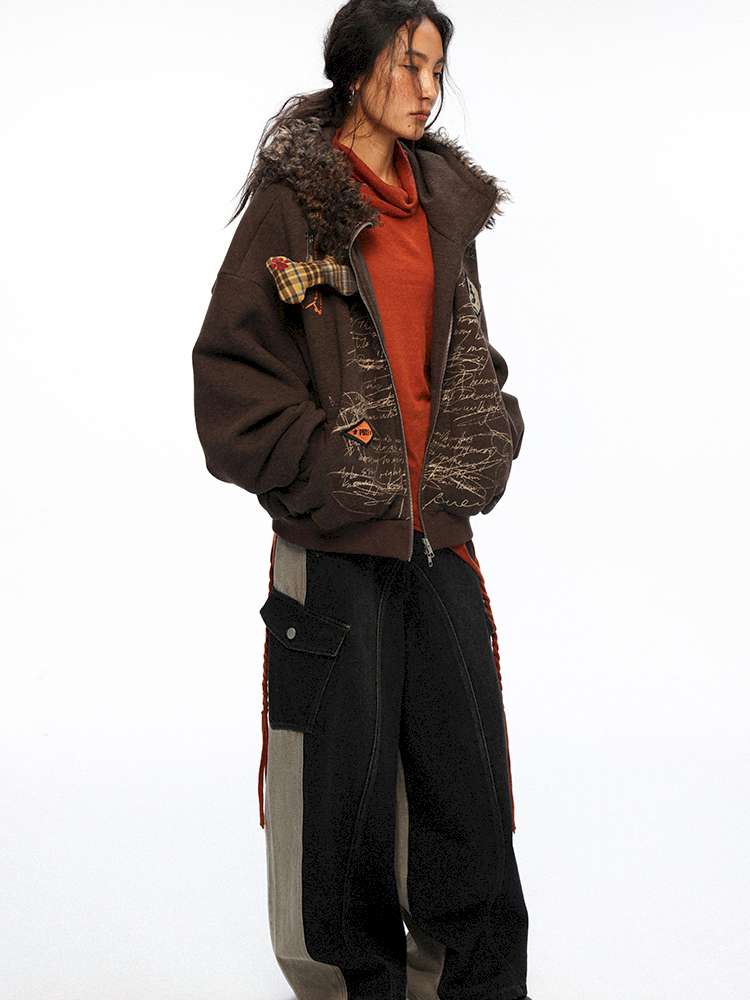 PHYS | Washed Dilapidated Splicing Denim Trousers【i0000000035】