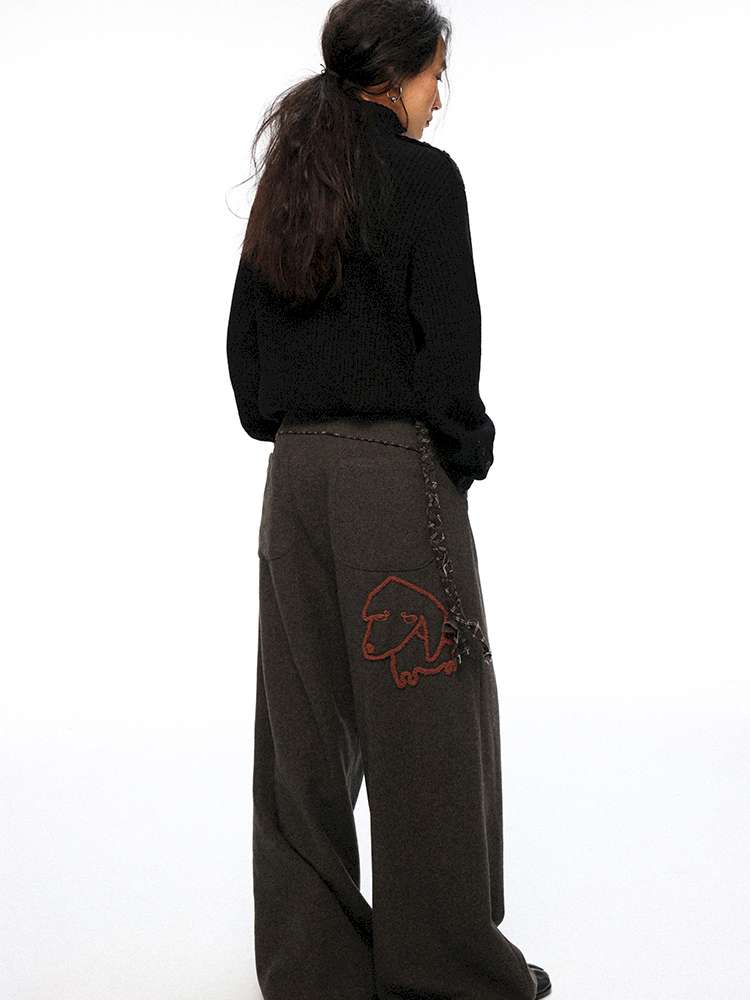 PHYS | Waist Splicing Lace-Up Woolen Casual Pants【i0000000041】