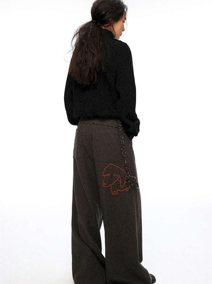 PHYS | Waist Splicing Lace-Up Woolen Casual Pants【i0000000041】