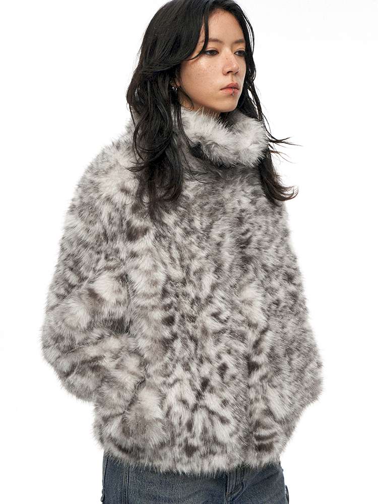 PHYS | Retro Fluffy Soft Warm Leopard Plush Jacket【i0000000038】