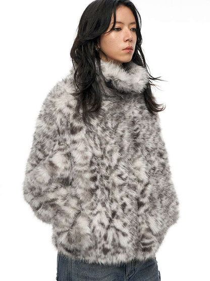 PHYS | Retro Fluffy Soft Warm Leopard Plush Jacket【i0000000038】