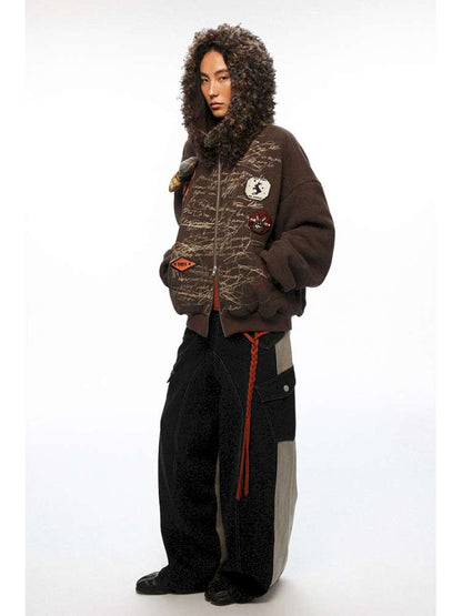 PHYS | Wool Embroidered Loose Sweatshirt【i0000000047】