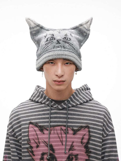 PHYS | Meow Hat Ears Golden Rice Velvet Pointed Ear Wool Hat【i0000000045】
