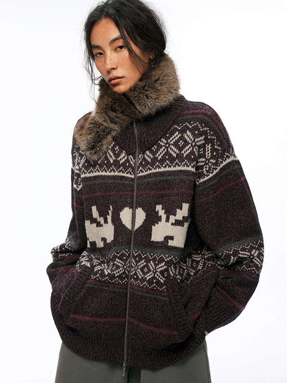PHYS | Heater Weaving Australian Wool Rabbit Cardigan Sweater【i0000000042】
