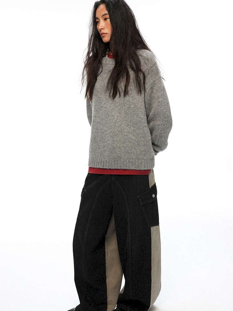 PHYS | Washed Dilapidated Splicing Denim Trousers【i0000000035】