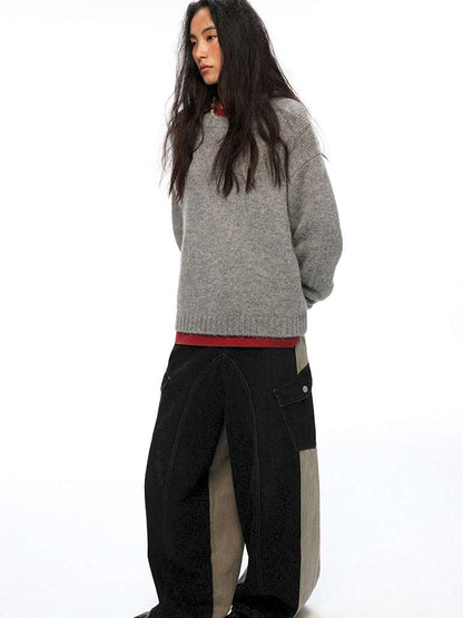 PHYS | Washed Dilapidated Splicing Denim Trousers【i0000000035】