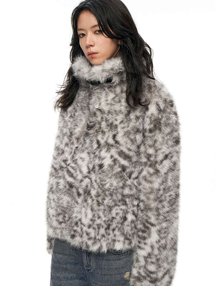 PHYS | Retro Fluffy Soft Warm Leopard Plush Jacket【i0000000038】