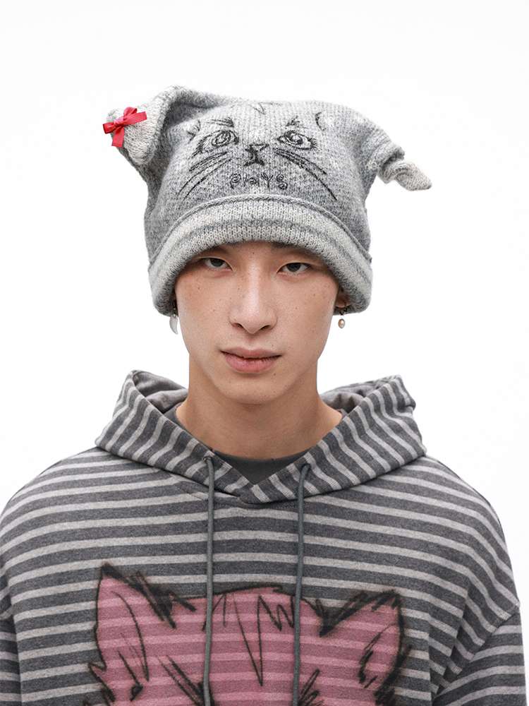 PHYS | Meow Hat Ears Golden Rice Velvet Pointed Ear Wool Hat【i0000000045】