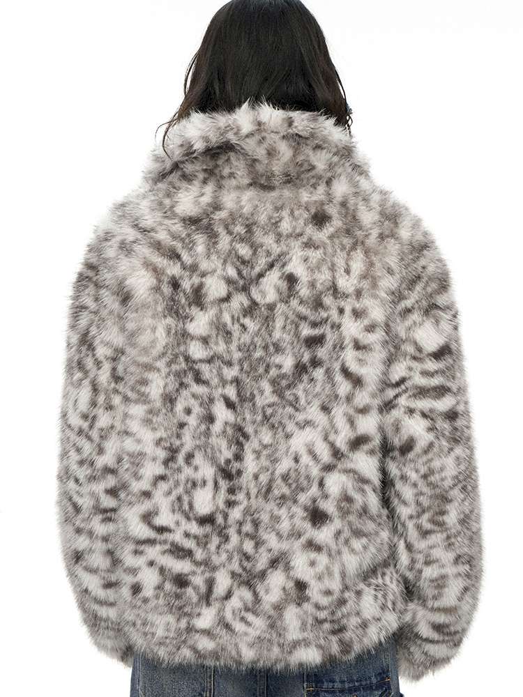 PHYS | Retro Fluffy Soft Warm Leopard Plush Jacket【i0000000038】