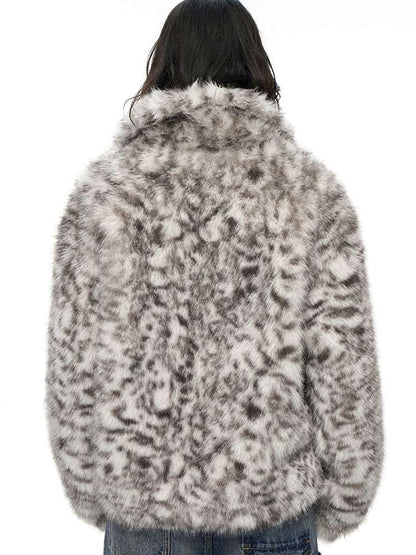 PHYS | Retro Fluffy Soft Warm Leopard Plush Jacket【i0000000038】