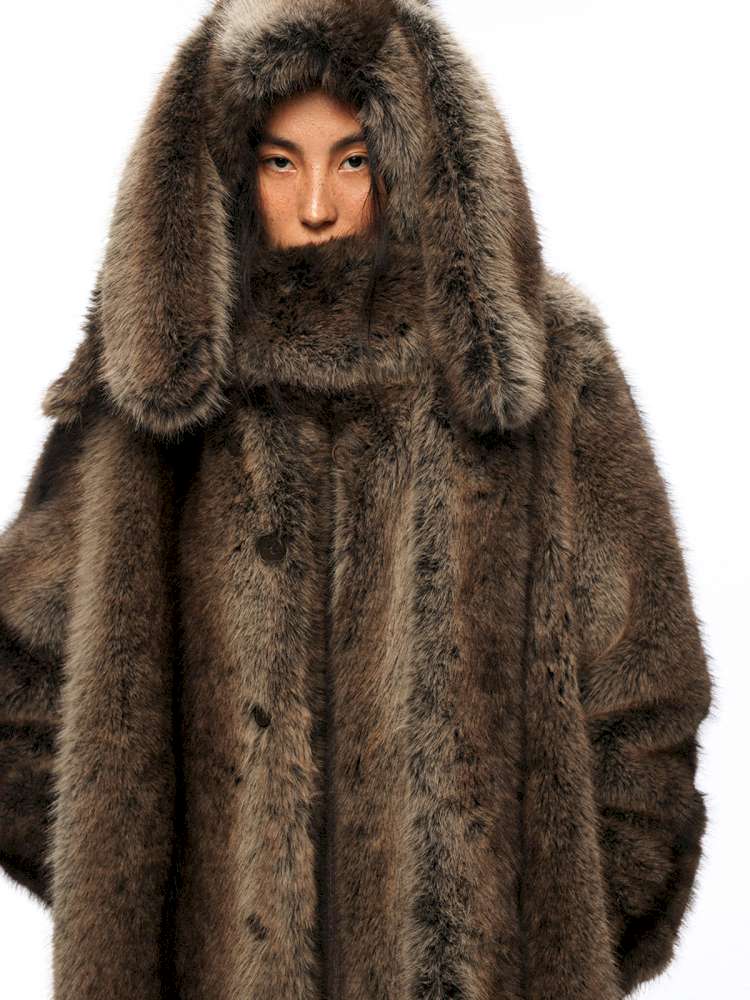 PHYS | Retro Detachable Plush Hooded Scarf【i0000000037】