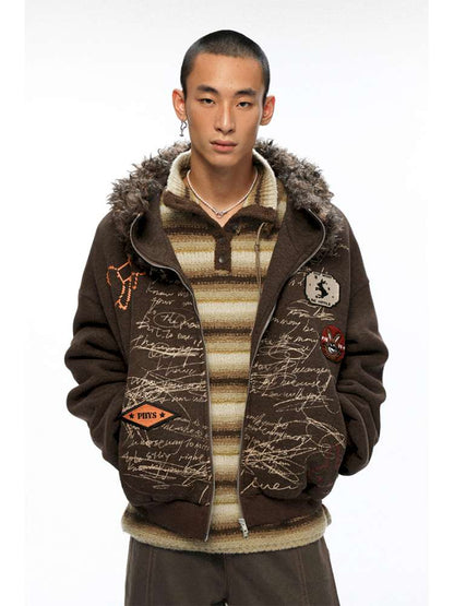 PHYS | Wool Embroidered Loose Sweatshirt【i0000000047】