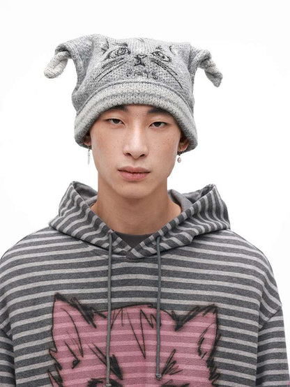 PHYS | Meow Hat Ears Golden Rice Velvet Pointed Ear Wool Hat【i0000000045】