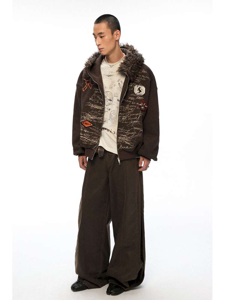 PHYS | Wool Embroidered Loose Sweatshirt【i0000000047】