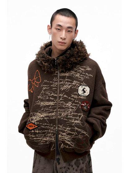 PHYS | Wool Embroidered Loose Sweatshirt【i0000000047】