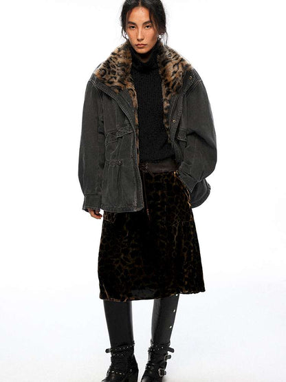 PHYS | Lost Rider Heavy Lapel Spliced Fur Collar Faded White Jacket【i0000000039】