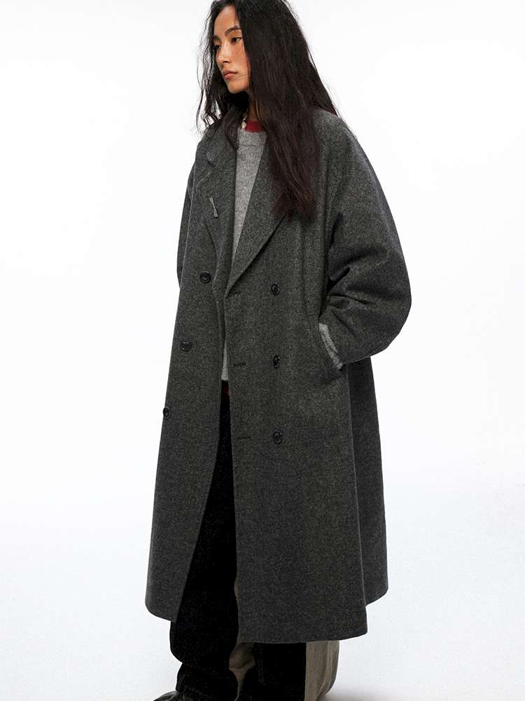 PHYS | Cocoon Double-Breasted Woolen Coat【i0000000044】