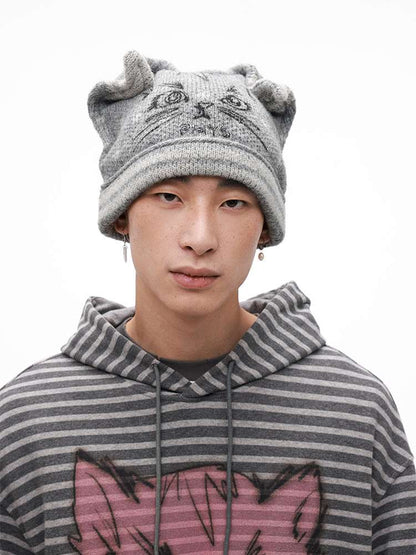 PHYS | Meow Hat Ears Golden Rice Velvet Pointed Ear Wool Hat【i0000000045】