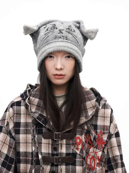 PHYS | Meow Hat Ears Golden Rice Velvet Pointed Ear Wool Hat【i0000000045】