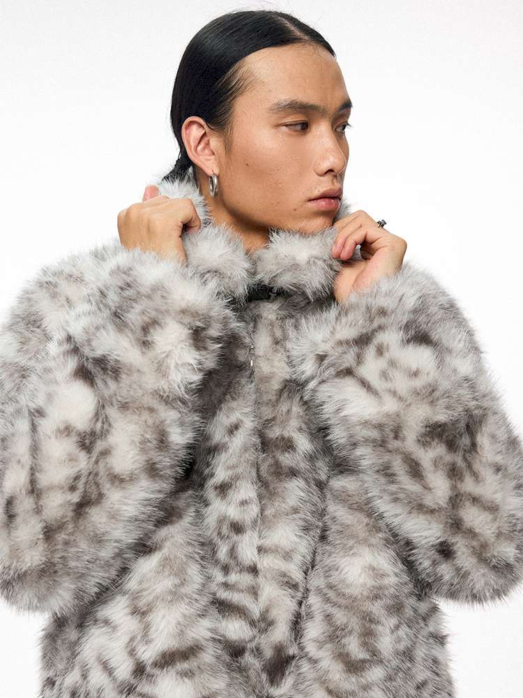 PHYS | Retro Fluffy Soft Warm Leopard Plush Jacket【i0000000038】