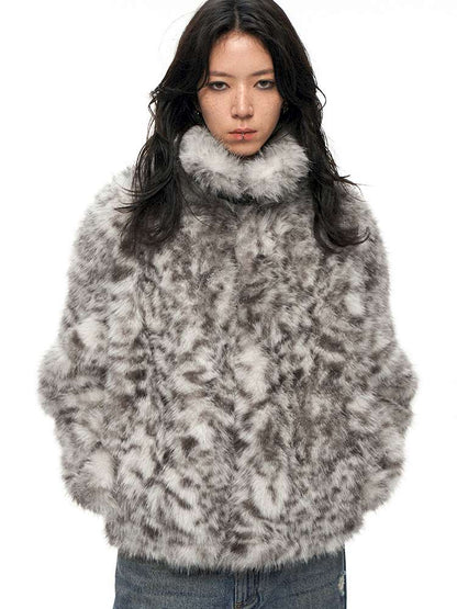 PHYS | Retro Fluffy Soft Warm Leopard Plush Jacket【i0000000038】