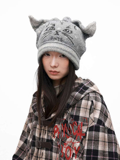 PHYS | Meow Hat Ears Golden Rice Velvet Pointed Ear Wool Hat【i0000000045】