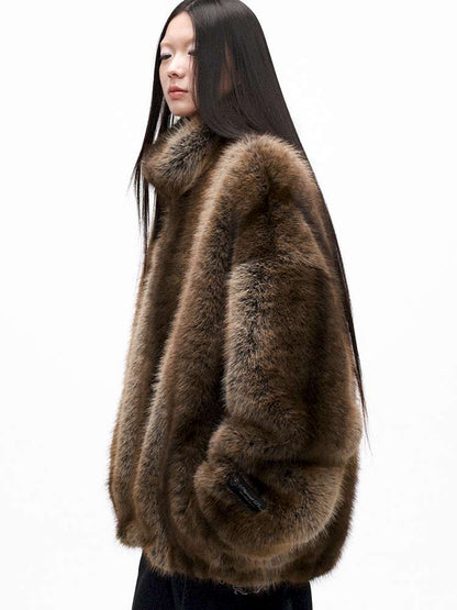 PHYS | Warm Fireplace Imitation Mink Fur Short Plush Jacket【i0000000036】