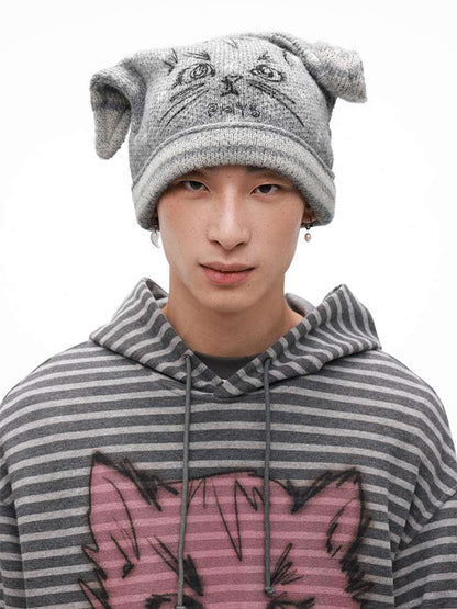 PHYS | Meow Hat Ears Golden Rice Velvet Pointed Ear Wool Hat【i0000000045】