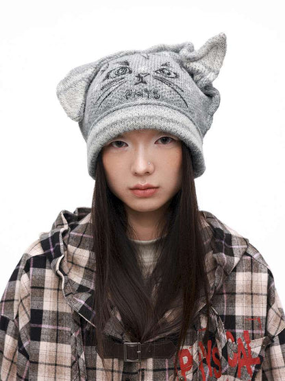 PHYS | Meow Hat Ears Golden Rice Velvet Pointed Ear Wool Hat【i0000000045】