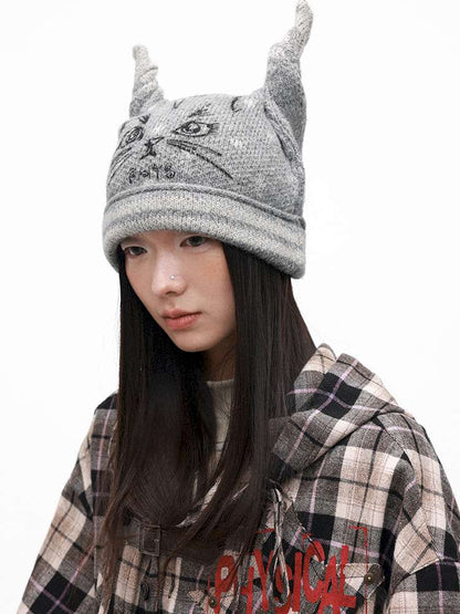 PHYS | Meow Hat Ears Golden Rice Velvet Pointed Ear Wool Hat【i0000000045】