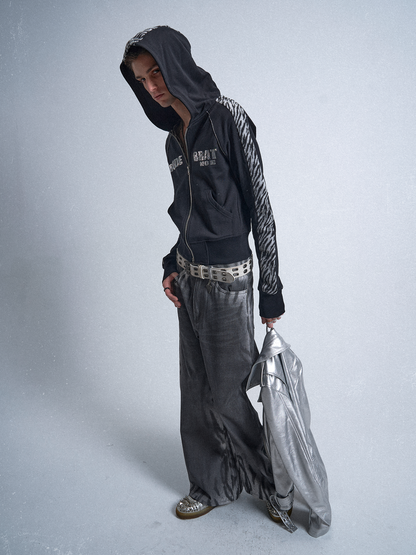 no E mosen | Gradient Tiger Stripe Wash Digital Print Jeans【i0000000052】