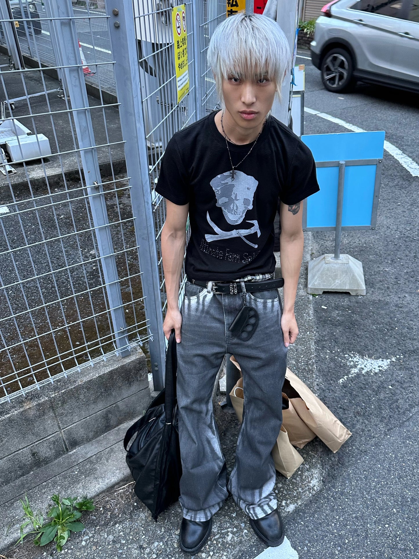 no E mosen | Gradient Tiger Stripe Wash Digital Print Jeans【i0000000052】