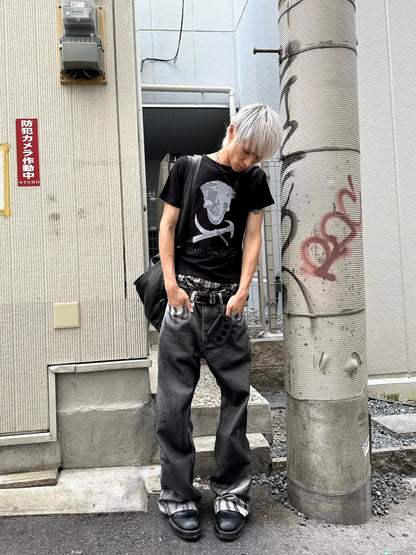 no E mosen | Gradient Tiger Stripe Wash Digital Print Jeans【i0000000052】