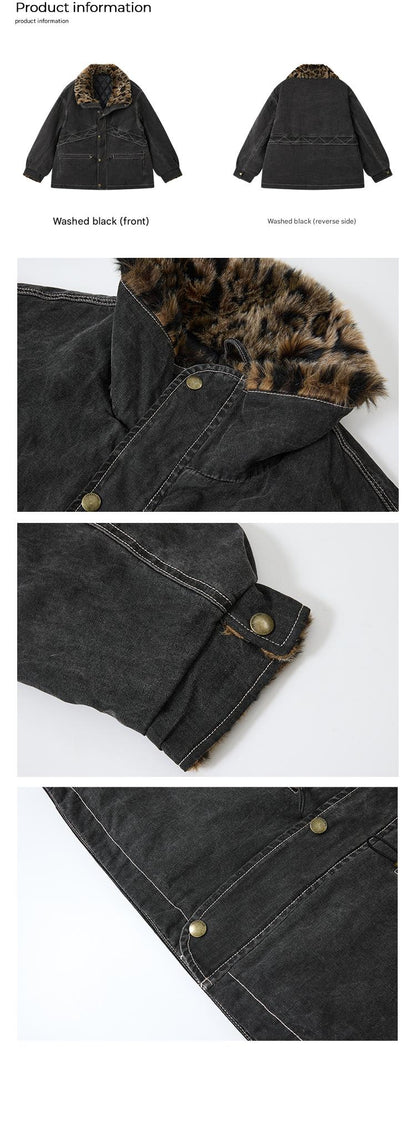 PHYS | Lost Rider Heavy Lapel Spliced Fur Collar Faded White Jacket【i0000000039】